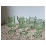 Vintage Tiara Chanttilly Green wine glasses