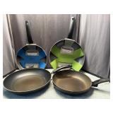 Two New Frying with two used fry pans