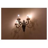Pair Crystal Sconces