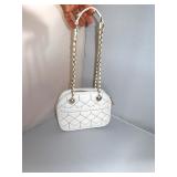 ANNE FONTAINE WHITE LEATHER SHOULDER HANDBAG