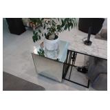 Pair Glass Cube Side Tables