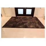 Disintegrated Floral Hand-Knitted Grey Rug