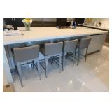 Set 4 Leather Bar Stools