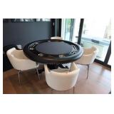 Set 4 White Swivel Chairs