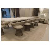 10 Minimal Wire Dining Chairs | Silver Frame | Whi