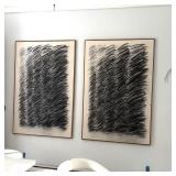 Scribble Art | Cream & Black | 48" x 72" | Dark Wo