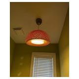Pair of Basket Weave Pendant Lights
