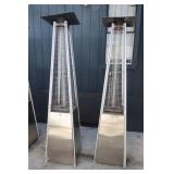 Pair of Pyramid Flame Patio Heaters