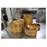 Set of 4 Natural Edge Wood Bowls