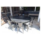 Large 8 Top + Metal Chairs