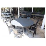 Large Metal Table + 7 Chairs