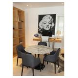 Italian Marble Table with Poliform Chairs  Retail