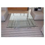 Modern Glass Polished Chrome Coffee Table
