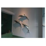 Set 3 Silver Wood Dolphins