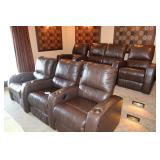 Pallisen Leather Theater Seating Set (3)