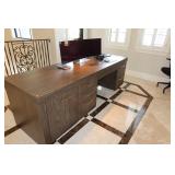 Modern Espresso Colored wood grain executive desk