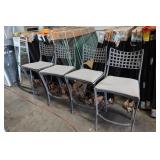 Set of 4 Wrought Iron Barstools