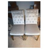 Pair Silver Velvet chairs