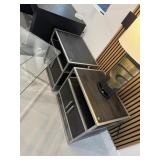 Pair of chek brown & silver nightstands Retail $22