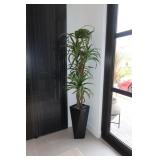 Pair of Faux Planters with Faux Plants