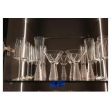 Set of Ribbed Frosted Stem Spirit Glasses (12)