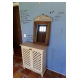 Vintage Pewter & Wood Mirror