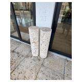Set 3 Natural Coquina Stone Pedestals