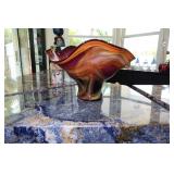 Large hand blown art glass vase