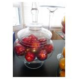 Set of Glass Containers with Decorative Fruit