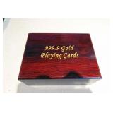 999.9 Gold Foil Playing Cards in Wood Case