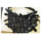 Laura Dimaggio Large Black Leather Fringe Bag