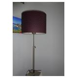 Brushed Nickel Table Lamp with Woven Shade