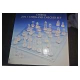 Crystal 2-in-1 Chess and Crystal Set + Silver Art