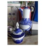 Bombay Company Blue & White Tea and Suger Set