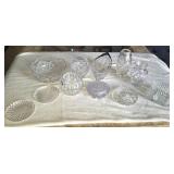 Crystal Dishes and Vases - 11 Piece Shelf Lot