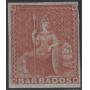 Barbados Stamps #4 Mint HR, 1855 Imperf, CV $130