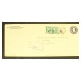 US Stamps #832 tied on U436 Entire Registered Cove
