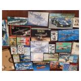 Model Airplanes in boxes, all open boxes, many com