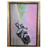 Artwork Race Related Oil Painting Signed 23 x 33",