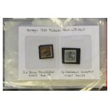 US Stamps on Cards, 19th century issues including