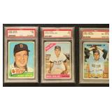 1965-1969 Topps Cards group of 5 Graded NM 7 (one