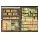 US Precancel Stamps on pages, nice variety hinged