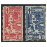 New Zealand Stamps #B3-B4 Mint Hinged Semi CV $200