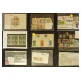 Worldwide Stamps on Dealer Cards and Pages, intere
