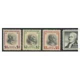 US Stamps #832-834, 1053 Mint Hinged group of $1 t