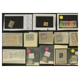 Worldwide Stamps on Dealer Cards and Pages, intere