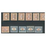 Eritrea Stamps #J1b-J11a Postage Due Set with Over