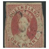 Queensland Australian State Stamp #1 Used CV $775