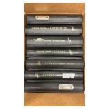 Supplies 13 Used White Ace Binders in mixed condit