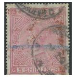 Great Britain Stamps #90a Used White Paper Five Sh